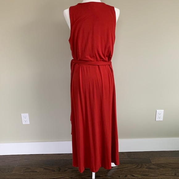NWT LOFT midi red wrap dress - Picture 4 of 8